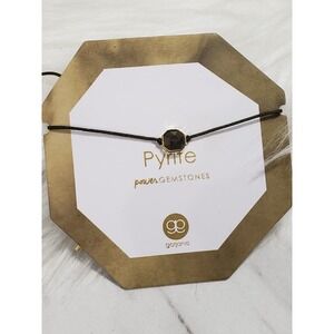 NEW GORJANA Power Gemstone Bracelet PYRITE STRENGTH adjustable dainty cord